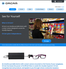 Screenshot www.orcam.com